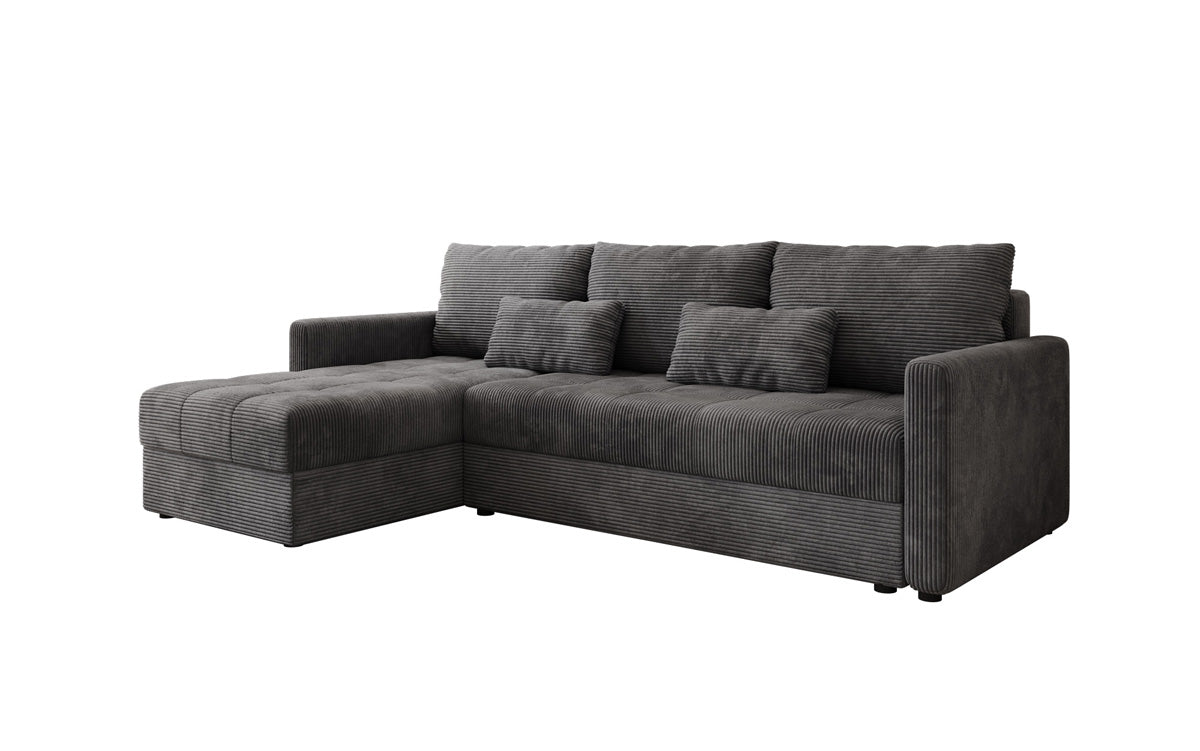 Designersofa Roma in ribstof met slaap- en klapfunctie