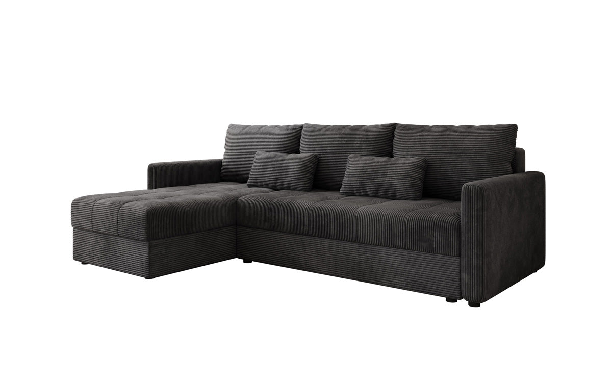 Designersofa Roma in ribstof met slaap- en klapfunctie