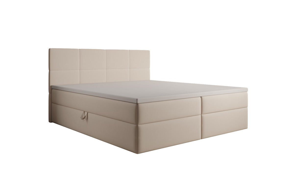 Boxspringbed Levi in stof met opbergruimte