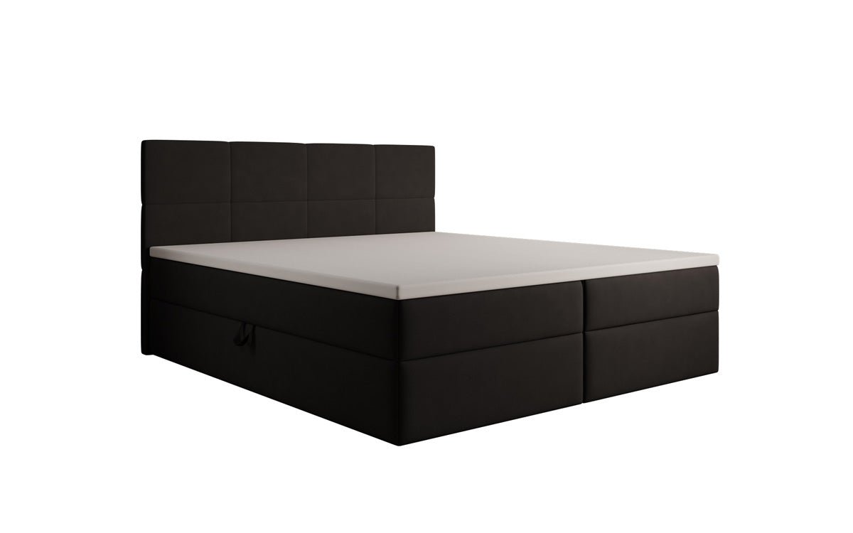 Boxspringbed Levi in stof met opbergruimte