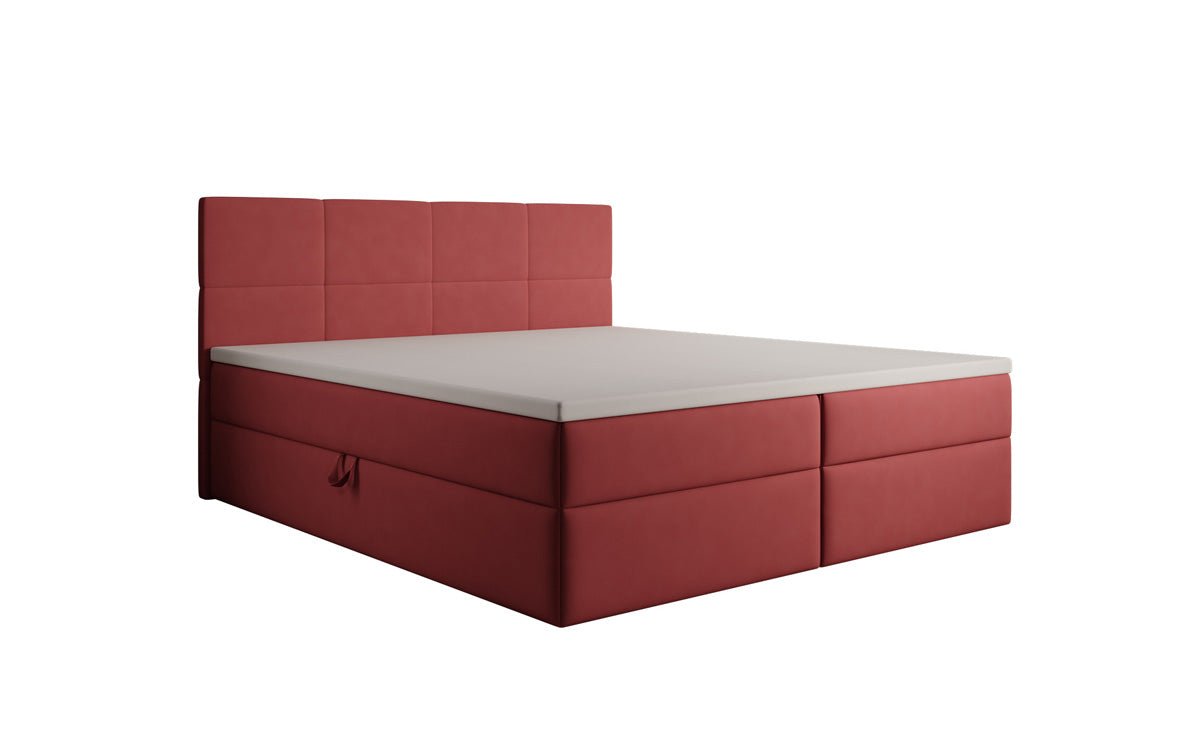 Boxspringbed Levi in stof met opbergruimte