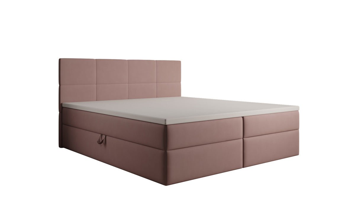 Boxspringbed Levi in stof met opbergruimte