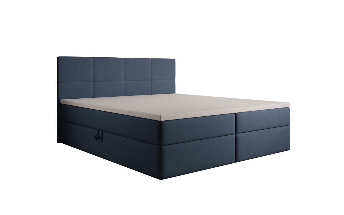 Boxspringbed Levi in stof met opbergruimte