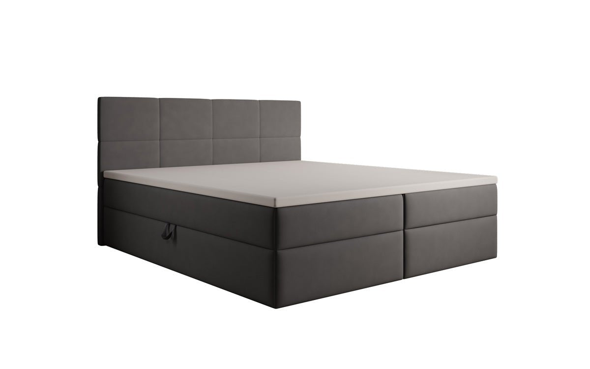 Boxspringbed Levi in stof met opbergruimte