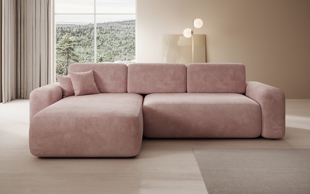 Designerbank Lola met slaap- en klapfunctie in Ribstof
