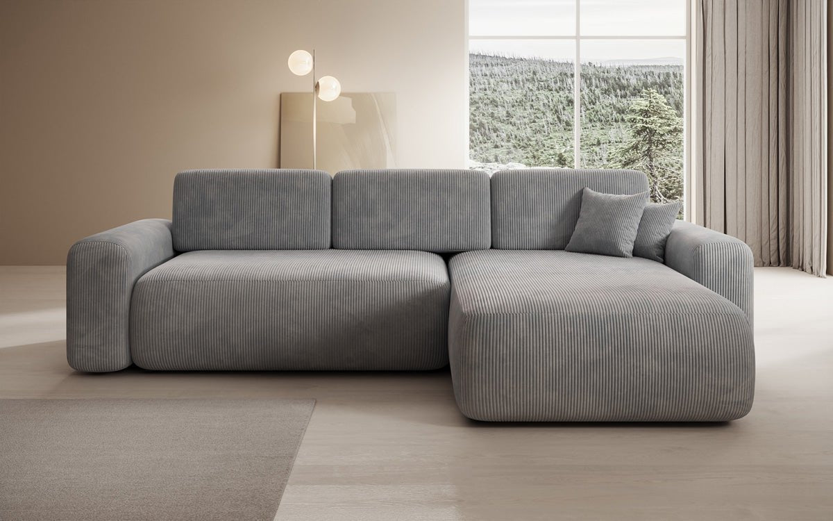 Designerbank Lola met slaap- en klapfunctie in Ribstof