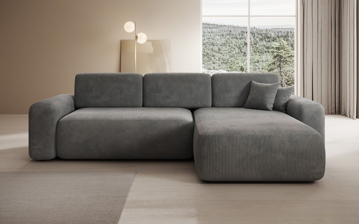 Designerbank Lola met slaap- en klapfunctie in Ribstof