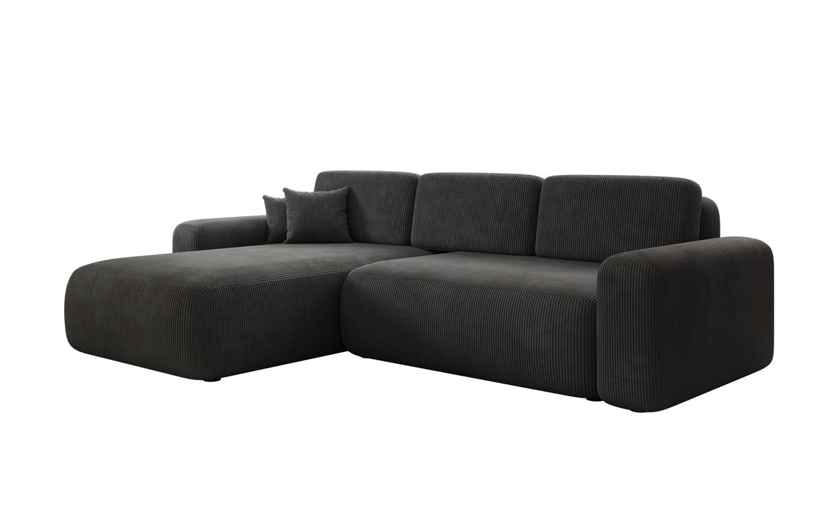 Designerbank Lola met slaap- en klapfunctie in Ribstof
