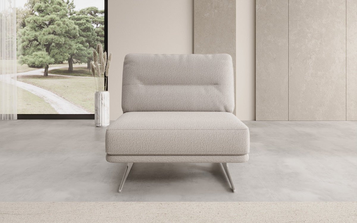 Design sofa-fauteuil Torino zonder armleuningen in Bouclé