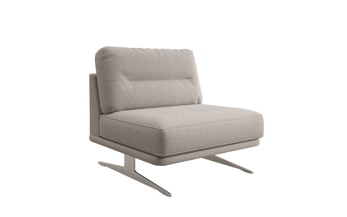 Design sofa-fauteuil Torino zonder armleuningen in Bouclé