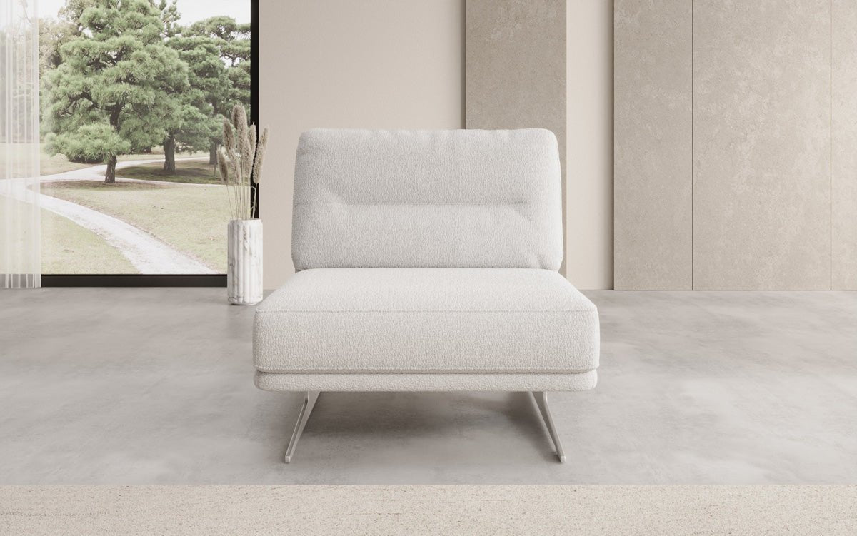 Design sofa-fauteuil Torino zonder armleuningen in Bouclé