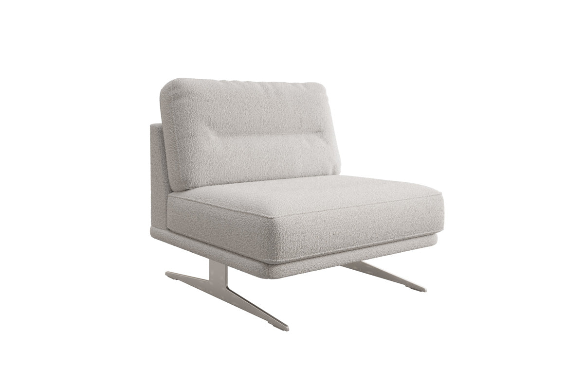 Design sofa-fauteuil Torino zonder armleuningen in Bouclé