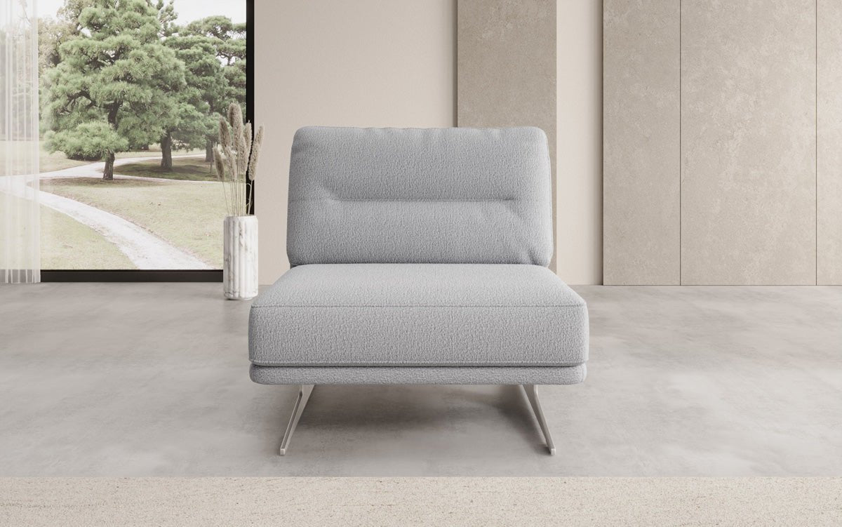 Design sofa-fauteuil Torino zonder armleuningen in Bouclé