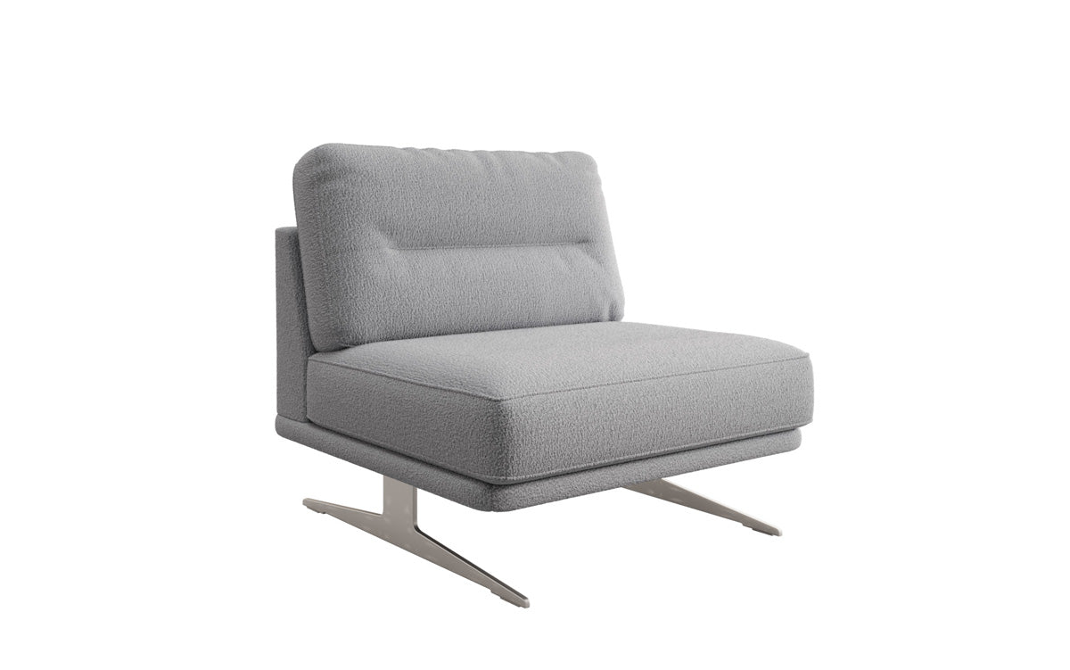 Design sofa-fauteuil Torino zonder armleuningen in Bouclé
