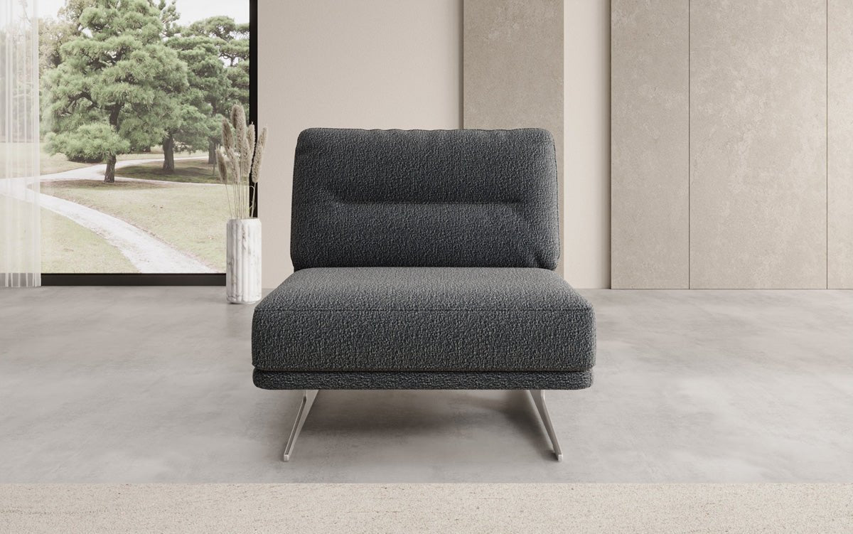 Design sofa-fauteuil Torino zonder armleuningen in Bouclé