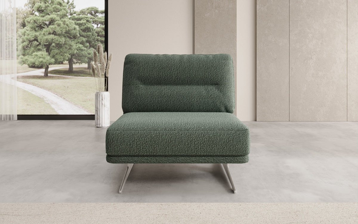 Design sofa-fauteuil Torino zonder armleuningen in Bouclé