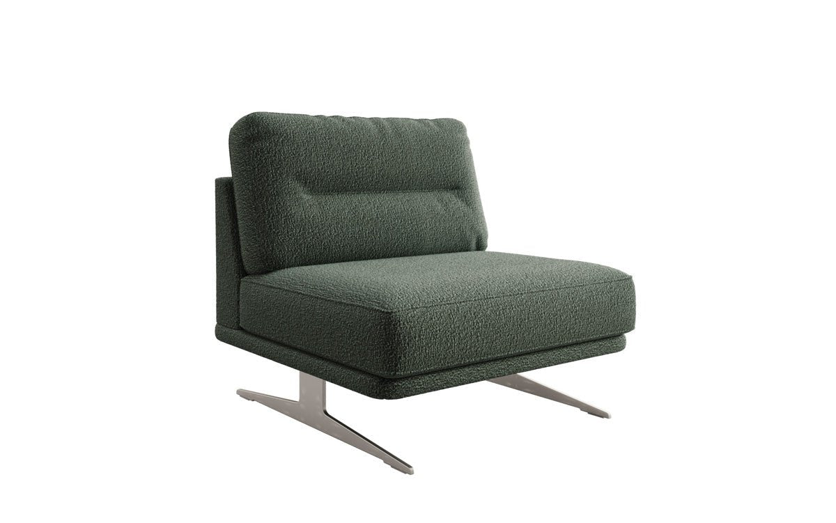 Design sofa-fauteuil Torino zonder armleuningen in Bouclé
