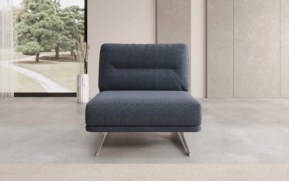 Design sofa-fauteuil Torino zonder armleuningen in Bouclé