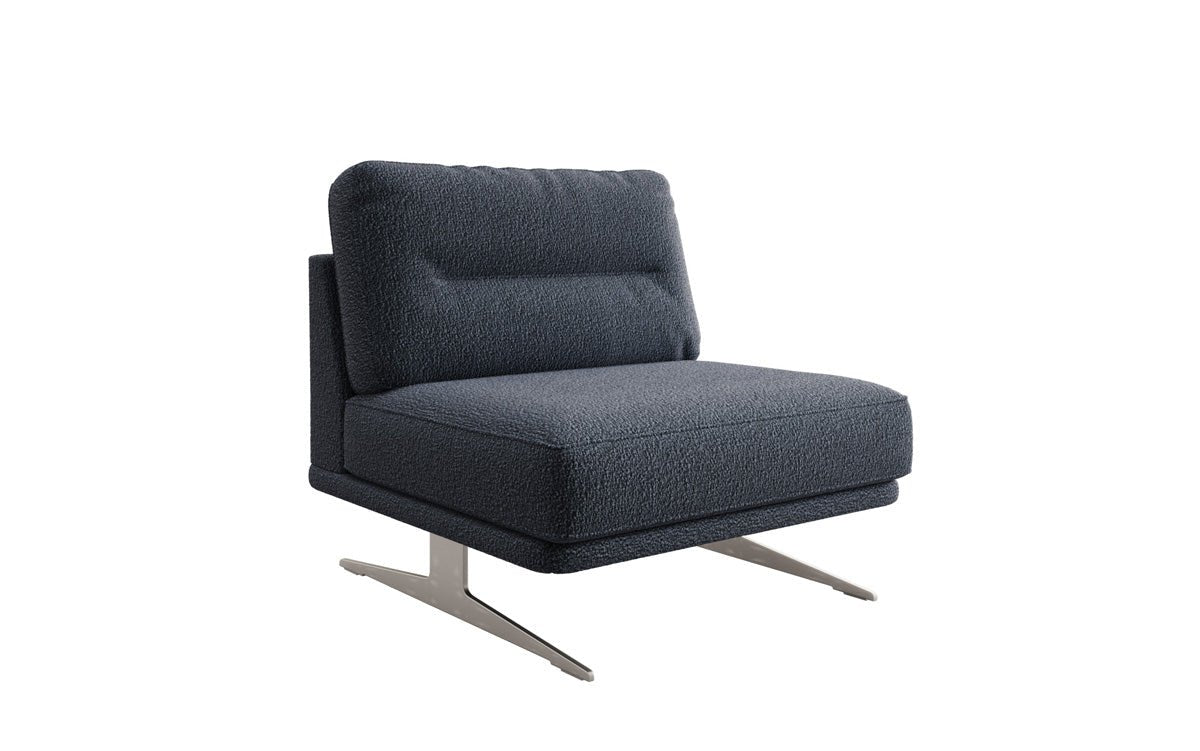 Design sofa-fauteuil Torino zonder armleuningen in Bouclé
