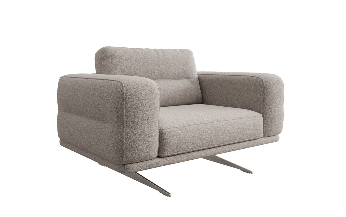Design sofa-fauteuil Torino met armleuningen in Bouclé