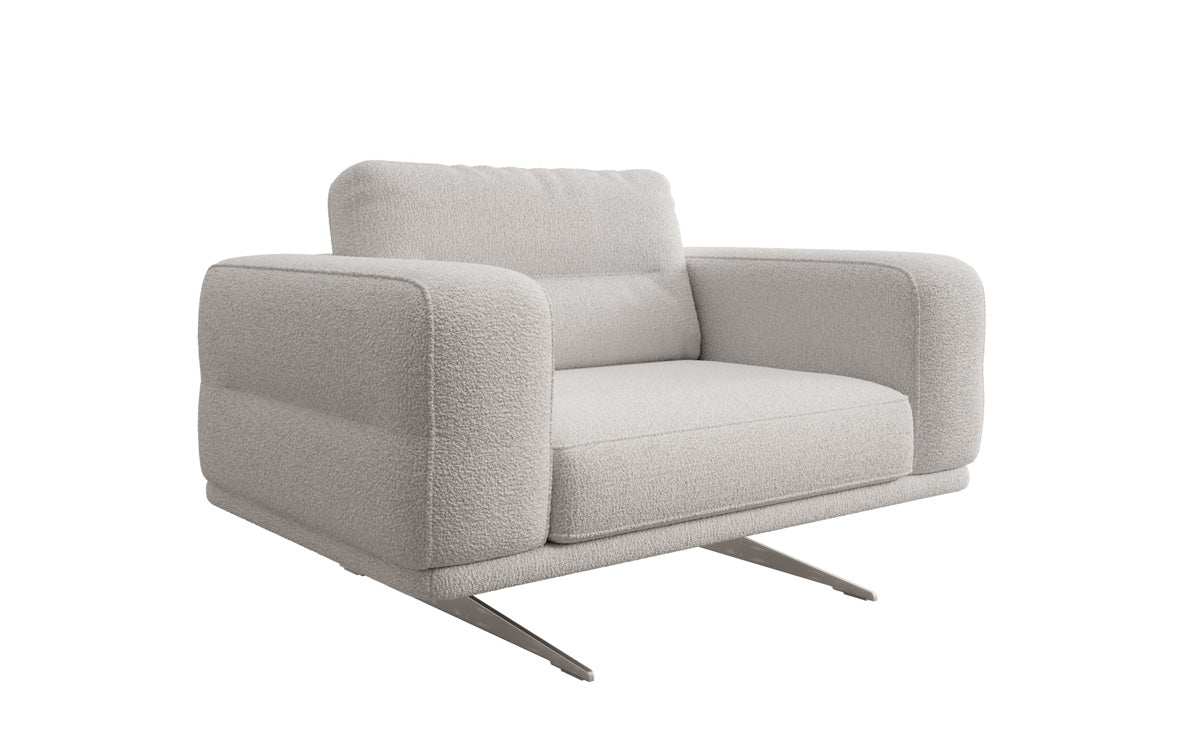 Design sofa-fauteuil Torino met armleuningen in Bouclé