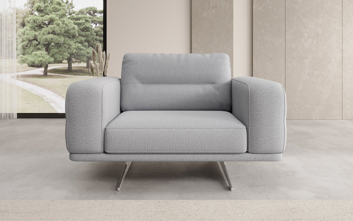 Design sofa-fauteuil Torino met armleuningen in Bouclé