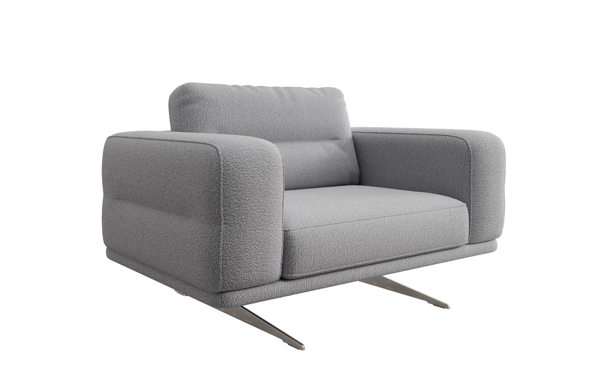 Design sofa-fauteuil Torino met armleuningen in Bouclé