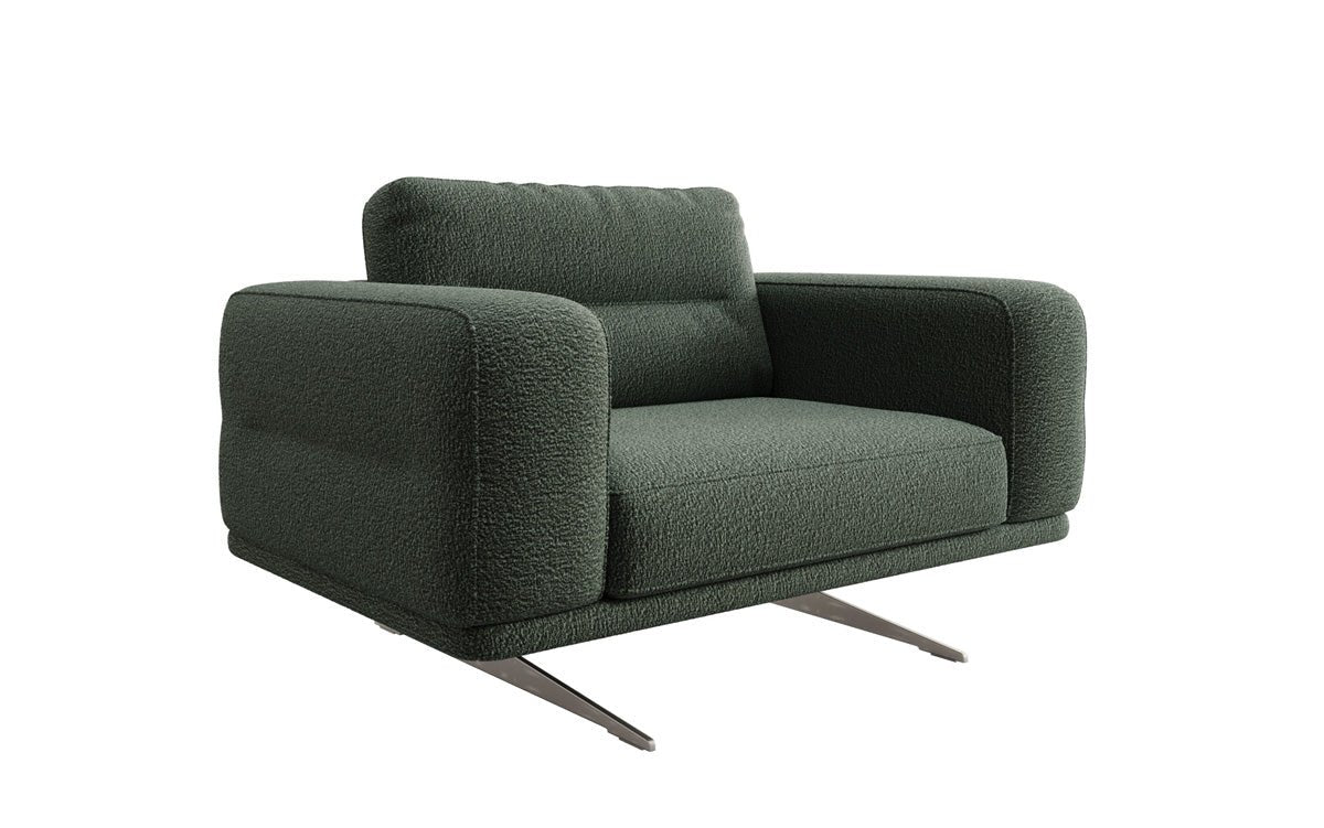 Design sofa-fauteuil Torino met armleuningen in Bouclé