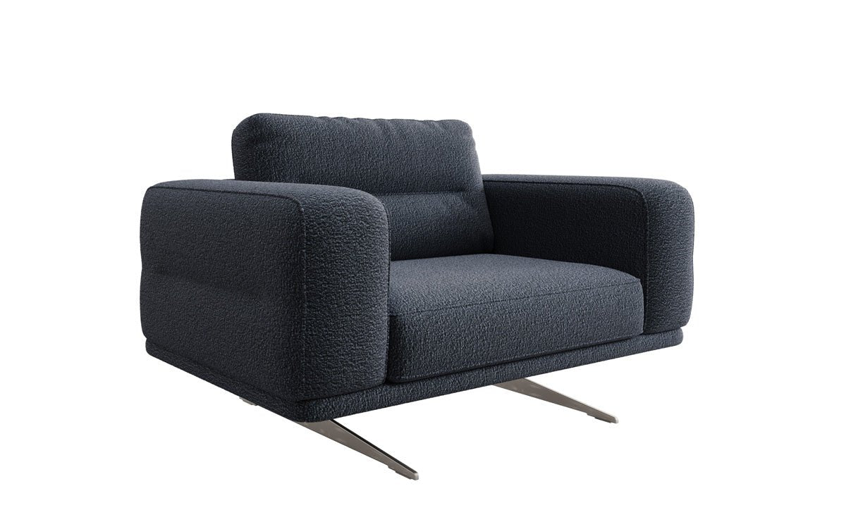 Design sofa-fauteuil Torino met armleuningen in Bouclé
