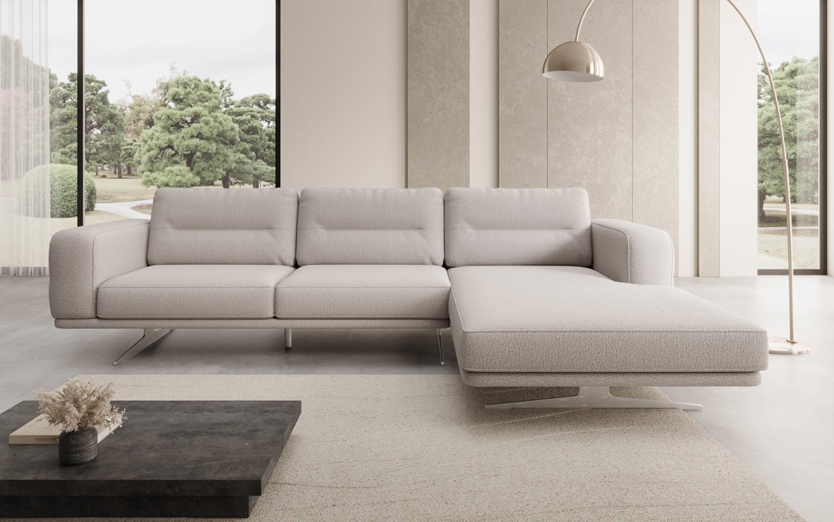 Design L-bank Torino in Bouclé