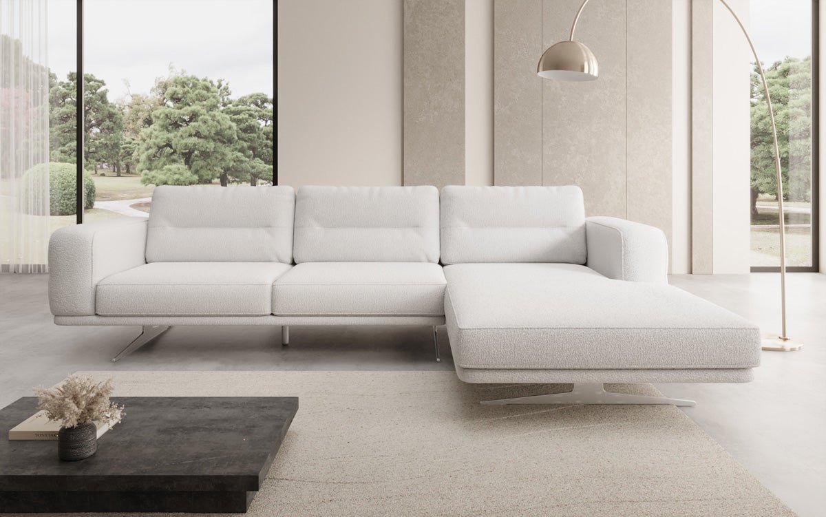 Design L-bank Torino in Bouclé