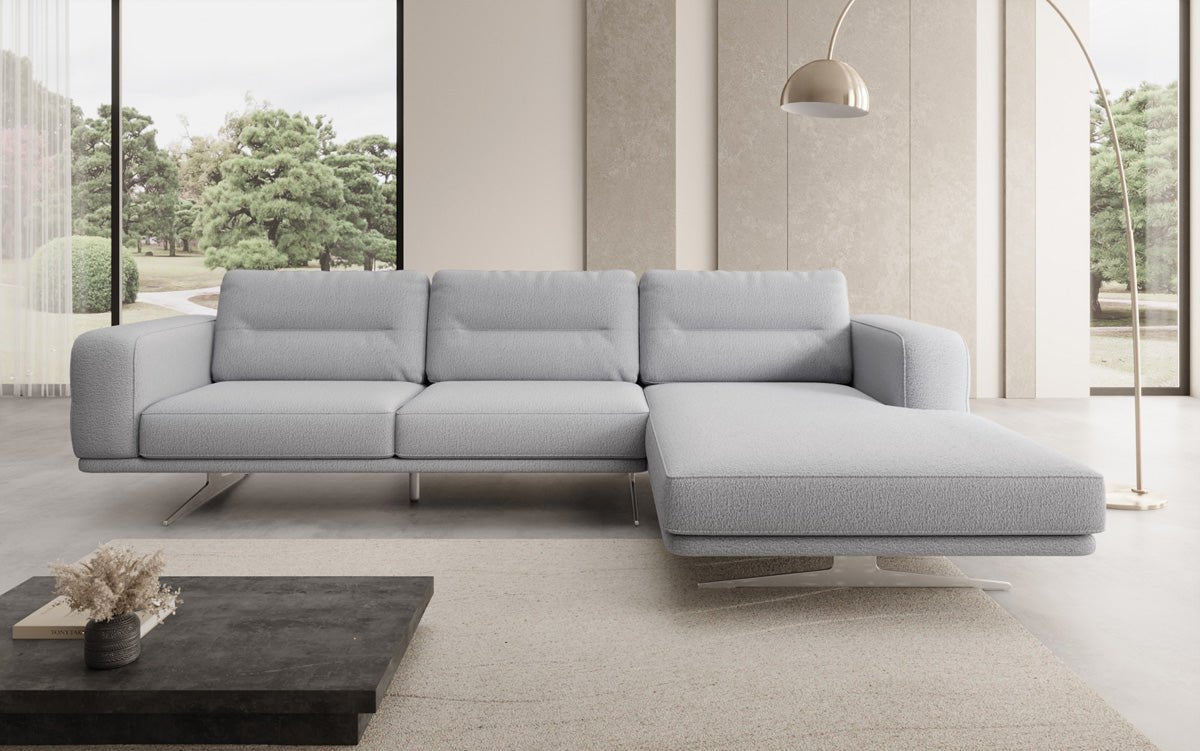 Design L-bank Torino in Bouclé