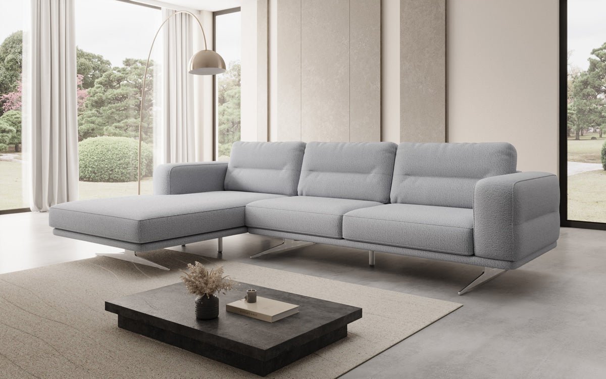 Design L-bank Torino in Bouclé