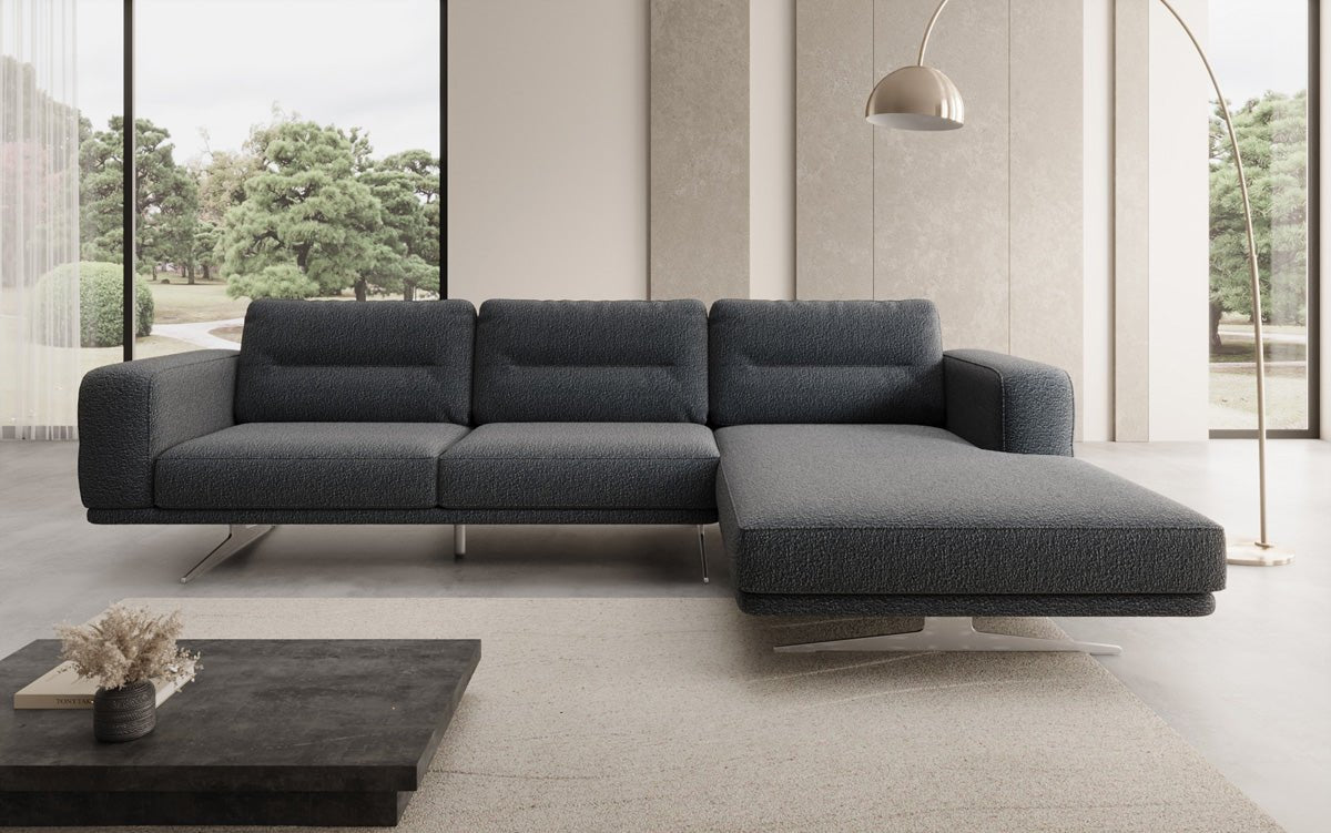 Design L-bank Torino in Bouclé