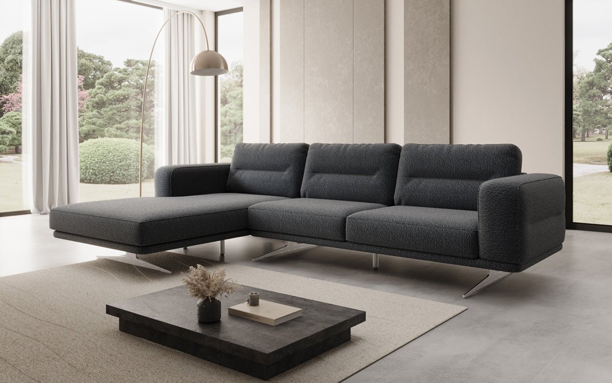 Design L-bank Torino in Bouclé