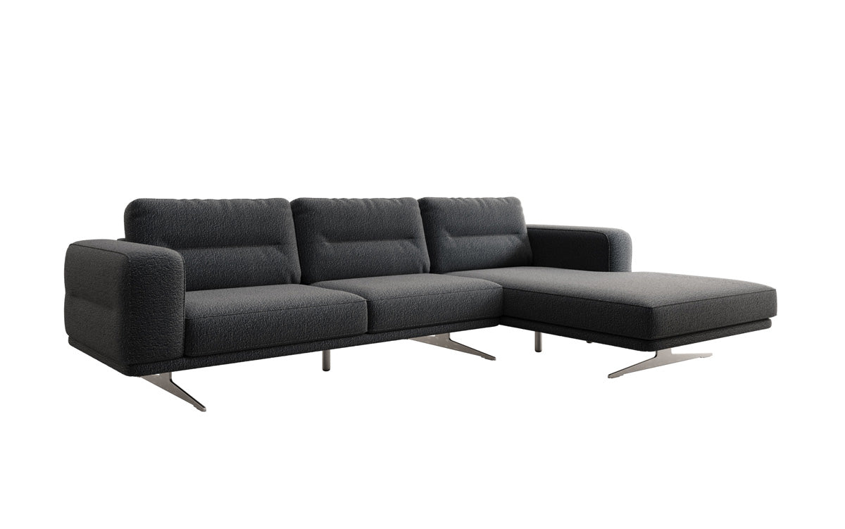 Design L-bank Torino in Bouclé