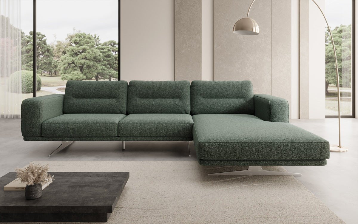 Design L-bank Torino in Bouclé