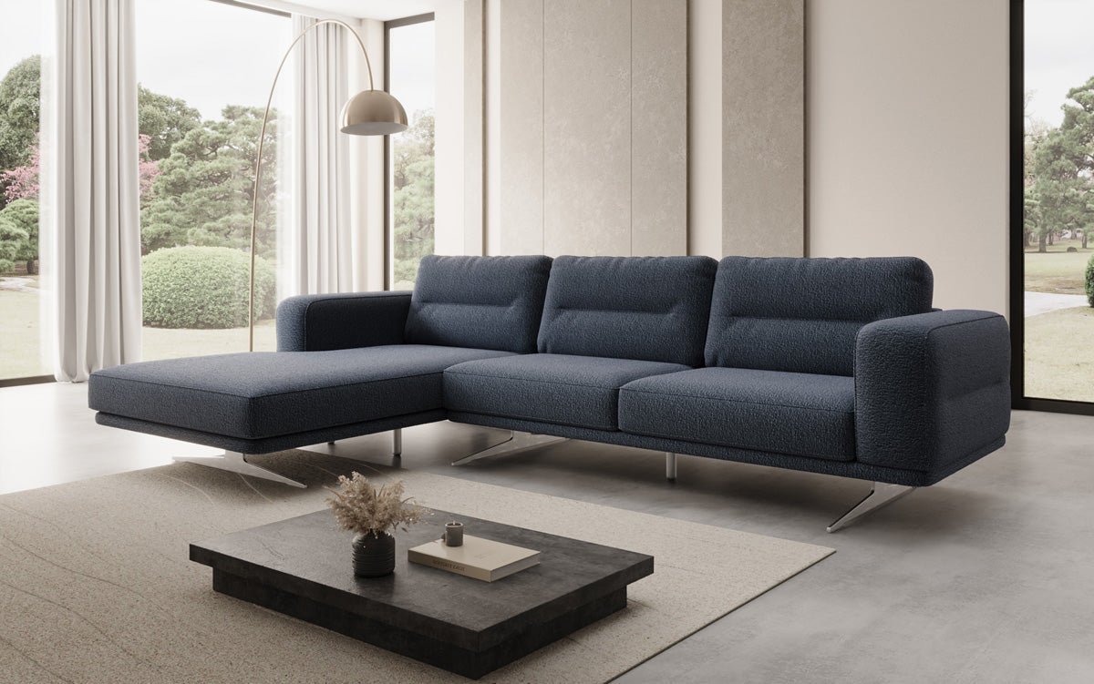 Design L-bank Torino in Bouclé