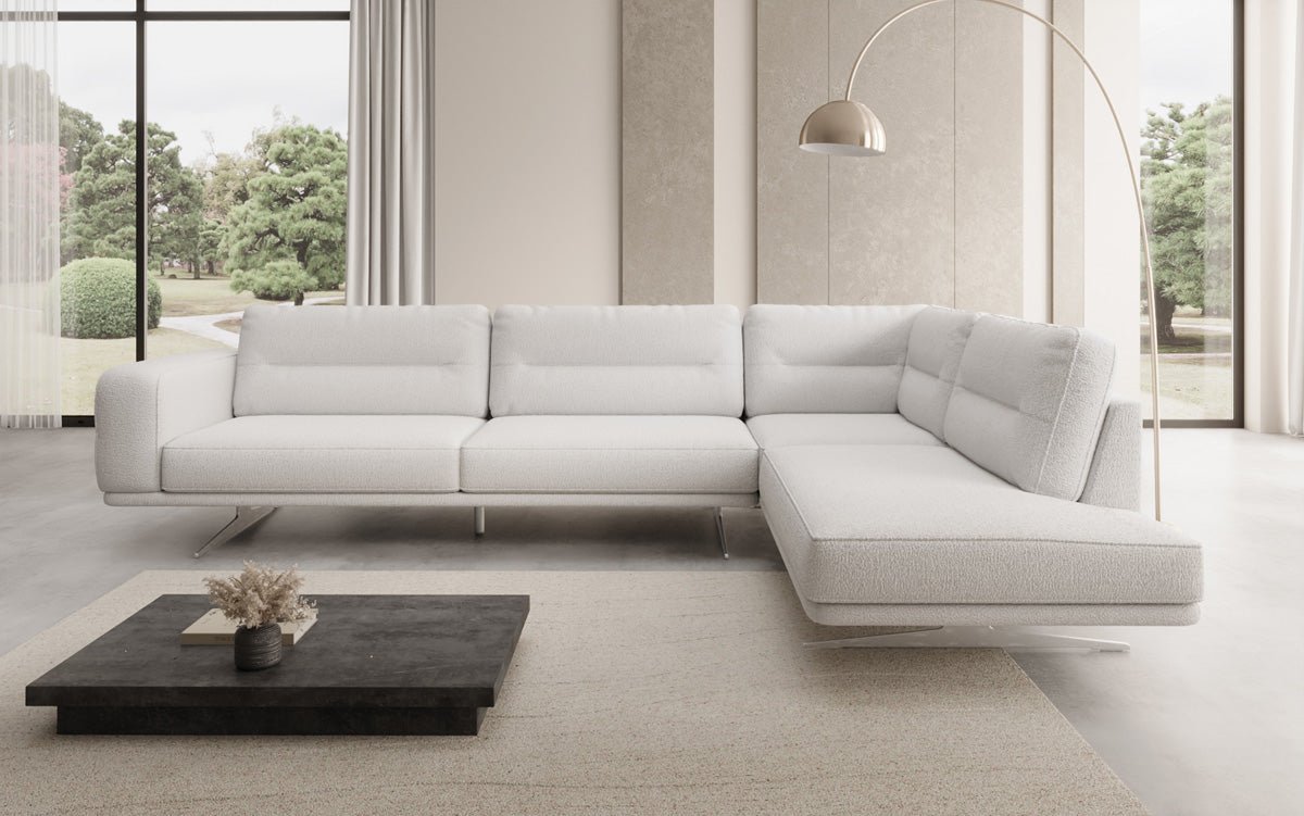 Designer L-bank gesloten Torino in Bouclé