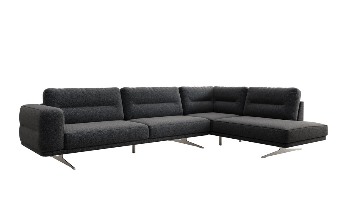 Designer L-bank gesloten Torino in Bouclé