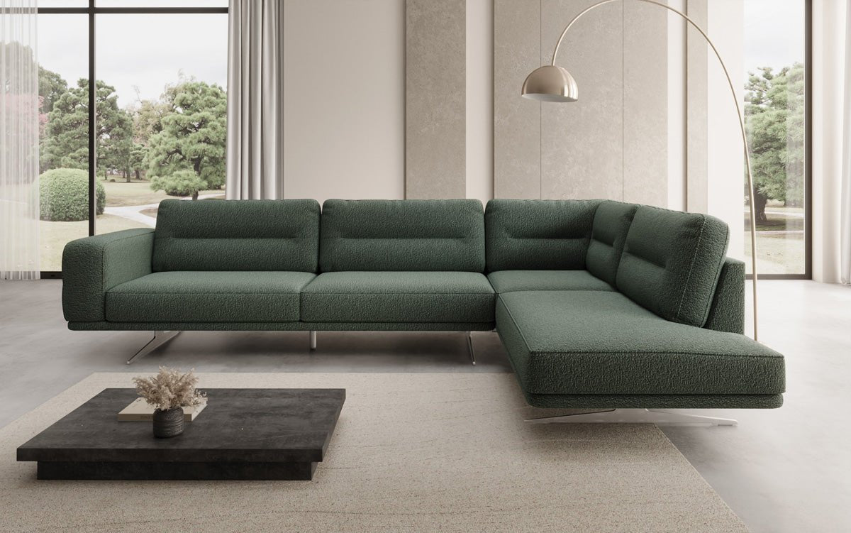 Designer L-bank gesloten Torino in Bouclé