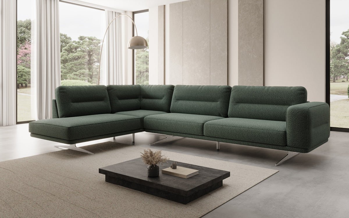 Designer L-bank gesloten Torino in Bouclé