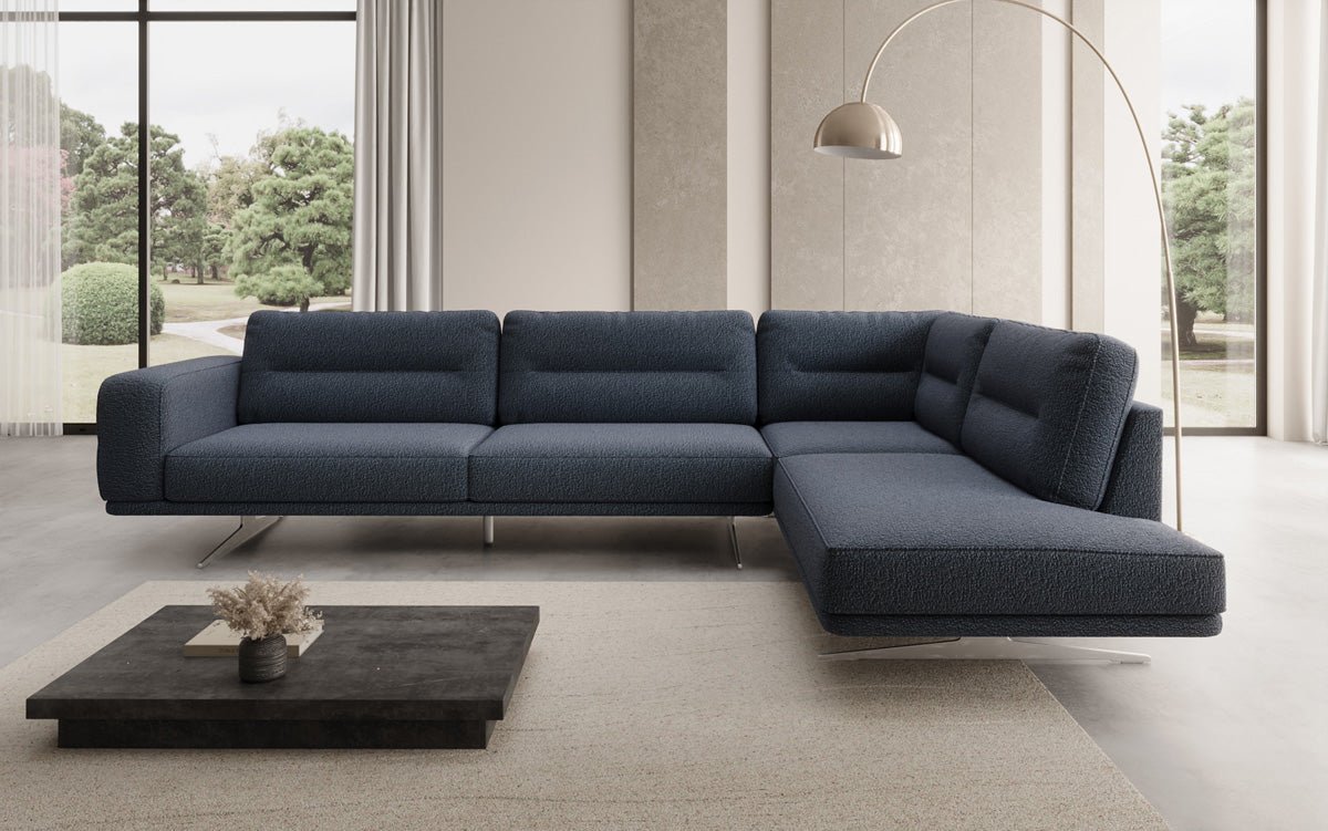 Designer L-bank gesloten Torino in Bouclé