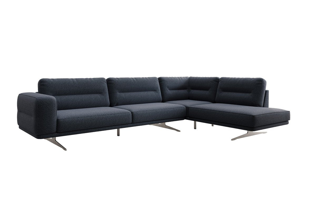Designer L-bank gesloten Torino in Bouclé