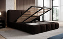 Design gestoffeerd bed Lolita in Bouclé met opbergruimte