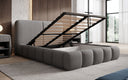 Design gestoffeerd bed Lolita in Bouclé met opbergruimte