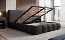 Design gestoffeerd bed Lolita in Bouclé met opbergruimte