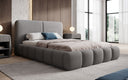 Design gestoffeerd bed Lolita in Bouclé met opbergruimte