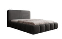 Design gestoffeerd bed Lolita in Bouclé met opbergruimte
