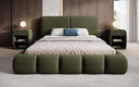 Design gestoffeerd bed Lolita in Bouclé met opbergruimte